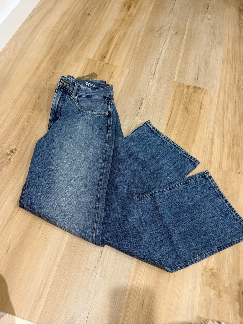 J. Crew Wide-Leg High-Rise Jeans in Medium Blue Wash